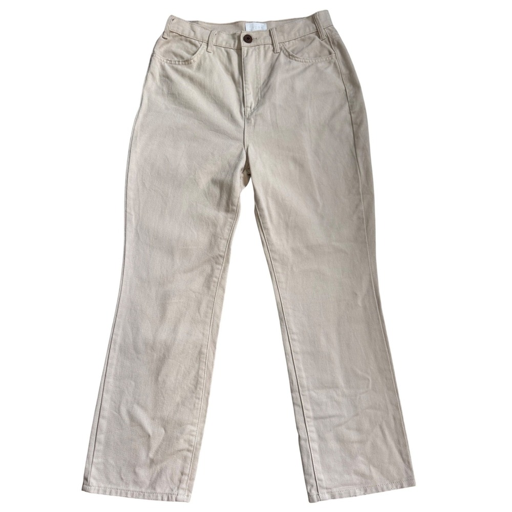 EVERY High Waisted Straight‎ Jeans Beige Size 28 Cotton Classic Fit